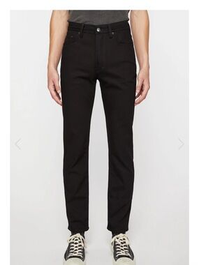 Acne Studios River Stay Black Slim Tapered Jeans Italy Sz 30 Minimal Denim